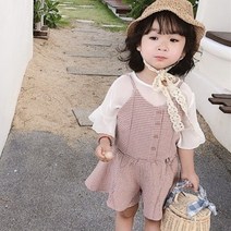 [당일발송] 주니유니 썸머 잔체크3종세트 아동상하복 바캉스룩 어린이집옷 유치원옷