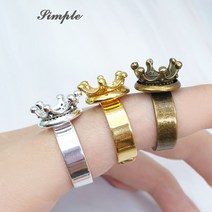 크라운 니팅링 뜨게반지 손가락보호, 심플링, 브론즈