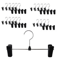 씨인크 바지걸이 논슬립 치마 집게 고급 옷걸이, 20개, 일자 하의 바지걸이 블랙