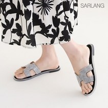 [살랑살랑] 여성 보석 큐빅 비즈 플랫 쪼리 슬리퍼 1cm