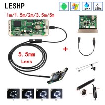 휴대용내시경 배관내시경 5.5mm 내시경 카메라 hd usb 내시경 6 led 11.523.55m 소프트 케이블 방수 검사 내시경 안 드 로이드 pc, 5m