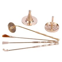 6Pcs 구리 향 버너 향로 도구 세트 전문 애쉬 프레스 긴 핸들 DIY 향 만들기 키트 침실 요가 거실 명상, 로즈 아우레이트