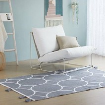 미하임 인도 투웨이 코튼 테슬 러그 원형 대형