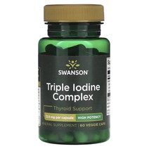 Swanson Triple Iodine Complex High Potency 12.5 mg 60 Veggie Caps, 1개