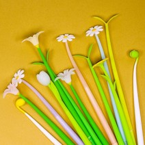 꽃 새싹 젤리 볼펜 5종 - 특이한볼펜 귀여운 볼펜 실리콘 선물용 플라워 펜 핵인싸템, 새싹꽃볼펜