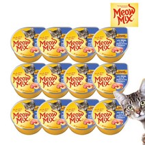 미유믹스 리얼 참치와 새우 고양이 주식캔, 78g, 12개입