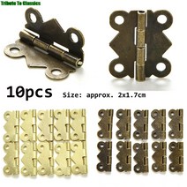 20x17mm 10PCS DIY 빈티지 골동품 황동 나비 경첩 보석 상자 수리 모델에 대 한 저장소 상자 만들기 (나사 없이), 노란색