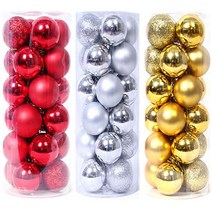 osshop 크리스마스 트리 장식볼 3cm 24p 볼 4cm 대형 세트 소품 전구 만들기 장식, 크리스마스트리 장식볼 4cm 실버
