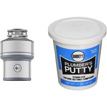 InSinkErator Garbage Disposal Evolution Excel 1.0 HP 연속 공급 및 WM Harvey 043010 스테인리스 배관공용 퍼티 14oz, 단일모델명/품번