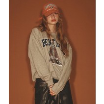 [빠른출고]/BEENTRILL 아치 로고 그래픽 오버핏 맨투맨(메란지 그레이)