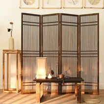 대나무파티션 한옥파티션 원목 접이식 인테리어 병풍, 레트로 1단 45x200cm 받침대 추가 메모