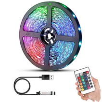 2구 3구 5구 8구 멀티탭 브라질 LED 스트립 RGB USB 2835 블루투스 적외선 제어 유연한 램프 리본 TV 데스, 01 1m, 02 2835 24-Key IR