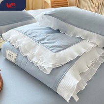 LoveMe 여름 이불 여름이불세트 차렵이불 여름 에어컨 이불 4 피스 여름 시원한 이불 싱글 기숙사 이불 코어 여름 얇은 이불 코어 봄과 가을 이불 워싱된 면 소재기계 빨