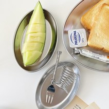 무광 스텐 타원 접시 - 무광 오벌 트레이 홈카페 브런치 홈바 안주 플레이트