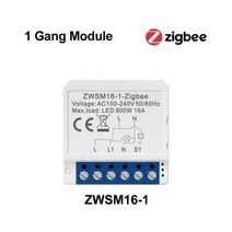 Aubess-ZigBee 3.0 스마트 회로 스위치 모듈 중성선 필요 지원 양방향 제어 스위치 알렉사 구글 홈으로 작동, 1 Gang