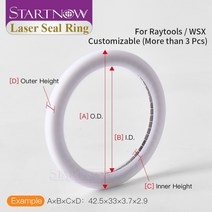 고무오링 패킹 실리콘 오링 고무링 Startnow 보호 윈도우 용 O-링 와셔 Raytools WSX Precitec 1064nm BT24, 05 Ray 42.5x33x3.7x2.9