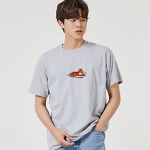 키밍 호랑이 그래픽 반팔티 레이어드