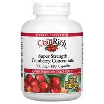 Natural Factors CranRich 슈퍼 스트렝스 크랜베리 농축물 500mg 캡슐 180정, 180 개