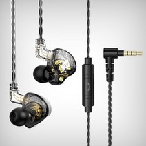 QKZ AK6 Pro 이어폰 분리형 유선 헤드폰 (마이크 포함) Noice 취소 헤드셋 게이머 뮤지션 모니터 이어 버드 Xiaomi 용, AK6 프로 블랙