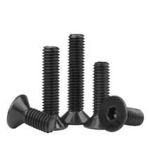 M2.5 블랙 50개 육각 홀 붙이 접시 머리 나사 DIN7991 탄소강 육각 소켓 볼트, M2.5 (50개), 12mm