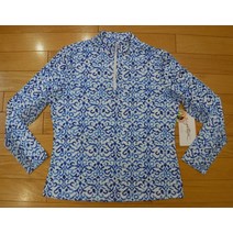 NWT GOTTEX 긴팔 1/4집 모의넥 여성 골프/테니스 선셔츠S 88 BLUE 친구선물
