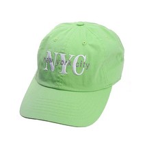 NYFASHION101 유니 NYC 뉴욕 시티 자수 조절 가능한 로우 프로파일 캡 카키 11개. One Size, Lime Green