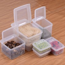 나카야 반오픈 보관 밀폐용기 보관통 소분용기 잡곡통 1P 사각 플라스틱 손잡이 핸들 보관용기 냉장고 정리용기 냉동실 수납용기 반찬통 소분용기 잡곡통 캐니스터 투명 트레이, 1.7L