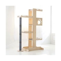 토토 5단 원목 캣폴 캣타워, 냥이얼굴콘도-디자인 안전펜스_그레이