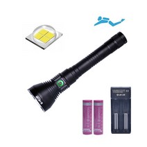 [LEDLAB] DV12 수중랜턴 LED XHP70 고성능 다이빙 라이트 스쿠버 후레쉬 수중 낚시 손전등 해루질 랜턴 21700 충전지 사용, 세트 DV12방수랜턴(충전세트 포함)