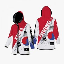 [스킨스쿠버 SKINSCUBA] 풀컬러 네오프렌방풍자켓_ 대한민국 태극 네오프렌 자켓, 여