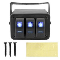 카라반 캠핑카 부품 수리용품 24v 12v 23 라이트 토글 로커 스위치 패널 bule led 표시기 방수 회전 키트 캐러밴 트럭 보트 트레일러 자동차 액세서리, 3 갱, 1개