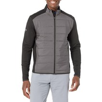 Callaway 캘러웨이 남성 베이직 긴소매 울트라소닉 퀼트 풀 지퍼 재킷 블랙, Large