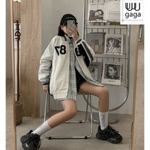 유유가가 여자 빈티지 스트릿 오버핏 야구점퍼