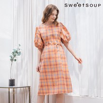[스위트숲] 코튼 체크 롱 원피스(WX4OPJ4)