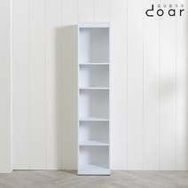 도아르 슬림 좁은 틈새 책장 낮은 4단 5단 400 600 800, 400 5단 틈새책장-화이트