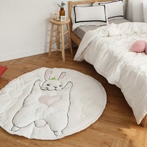 자투리 DTP대폭 코튼커트지 하트 토끼