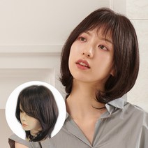 아미모 가발 단발 중단발 샤기 여자 인모 항암 [AM-W0510], 자연갈색, 소, 1개