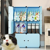 반려동물 애완동물 옷장 옷걸이 보관 강아지용 도어 캐비닛 다층 랙 새끼 옷 고양이 대용량 접이식 행거, 03=Green-6doors