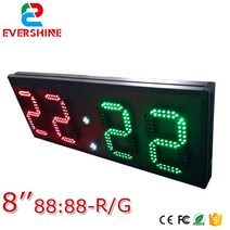 스코어 보드 전자 점수 작전 판 농구 배구 LED 2자리 적색 모듈 및 녹색 8 인치 포맷 88:88 led 숫자 표시, 한개옵션0