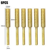 드릴연마기 드릴날 연삭기 엔드밀 샤프너 6pcs 4mm 다이아몬드 전기 톱 숫돌 Burr Stone 파일 4.8mm 5.5mm 티타늄 코팅 골드 그라인더 체인 드릴 연마 도구, [03] 5 5mm