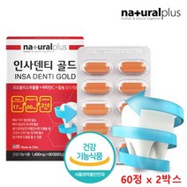 인사덴티 플러스 60정 x 2박스 프로폴리스추출물 플라보노이드 17mg 비타민C 칼슘 위생적인 PTP 포장 뼈 치아 형성 골다공증 위험감소 신경과 근육기능유지 항산화 도움, 1450mgx60정