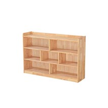 저층 원목교구장 미술 유치원 학원 수납장, 후면패널O 7칸 캐비닛 B 소나무