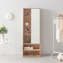 소티디자인 문라이트 슬라이딩 전신거울 수납장 - 2color, 문라이트 슬라이딩 전신거울 수납장 - 오크