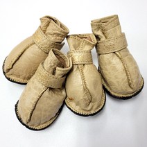 한정판매 [왈왈] 강아지 인조가죽 신발 L(크림색 )강아지신발 가로4cm 세로 4.5cm ==)약간의 오물있음 반품환불불가, 크림색 L사이즈