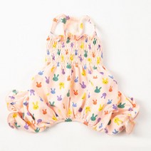 룰루멍토끼몸빼 강아지호박바지 강아지몸빼 나시올인원 티컵 xxs강아지옷 핑크 화이트색상, 화이트