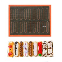 실리콘 매트 18 eclair 생과자 비 스틱 퍼프 천공 라이너 패드 마카롱 쿠키 빵 곰팡이 베이킹 도구 오븐 시트 bakeware, 초콜렛