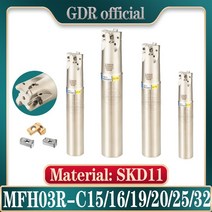 밀링선반 기계 목공 mfh mfh03r mfh03 밀링 커터 바 c16 c20 c25 32 cnc 선반 밀링 공구 고속 피드 양면 인서트 공구 밀링 공구 홀더, c16-d17-150l-2t, mfh03