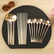 순수담 명인 명장 전통 방짜유기 4인 수저&티스푼&티포크 세트(16P)