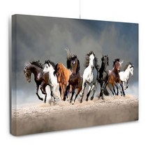 셀러허브 백마도 팔마도 칠마도 말 그림 액자 캔버스 3호 27x19cm, 9.혈기마／캔버스액자(옆면검정)