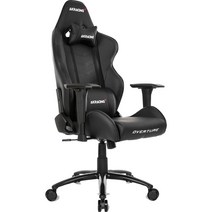 AKRACING 게이밍 의자 책상 의자 블랙 블랙 OVERTURE 고내구 PU 가죽 180도 리클라이닝 재택 리모트 5년 보증